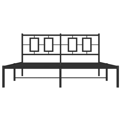 Estrutura de cama em metal com cabeceira 150x200 cm preto