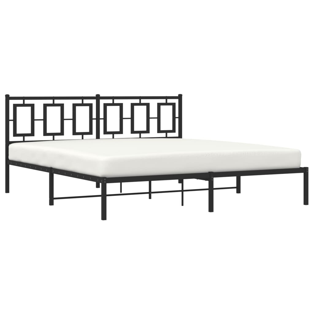 Estrutura de cama em metal com cabeceira 180x200 cm preto