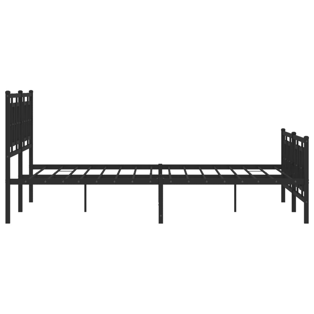 Estrutura de cama com cabeceira e pés 150x200 cm metal preto