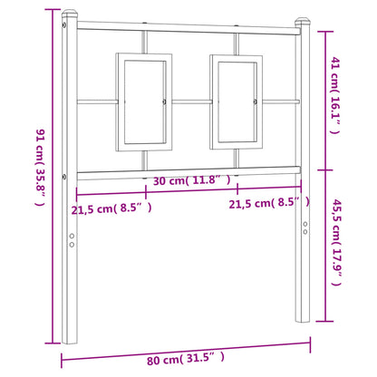 Cabeceira de cama 75 cm metal preto