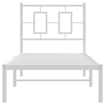 Estrutura de cama com cabeceira 80x200 cm metal branco