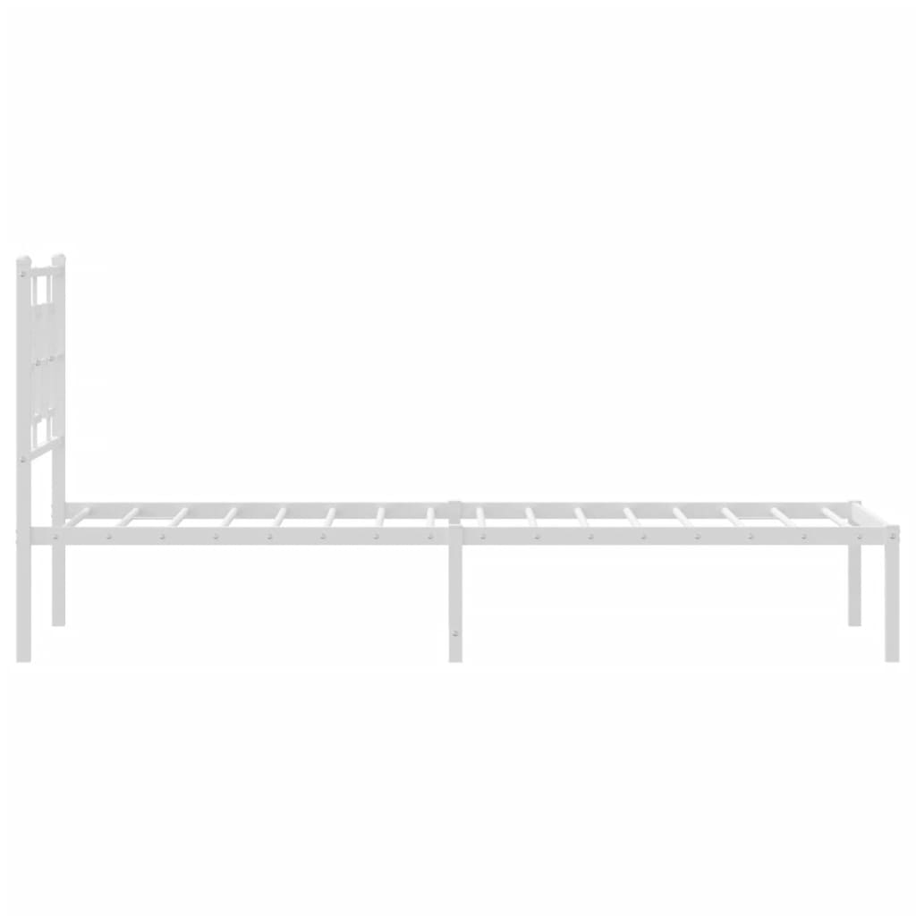 Estrutura de cama com cabeceira 80x200 cm metal branco