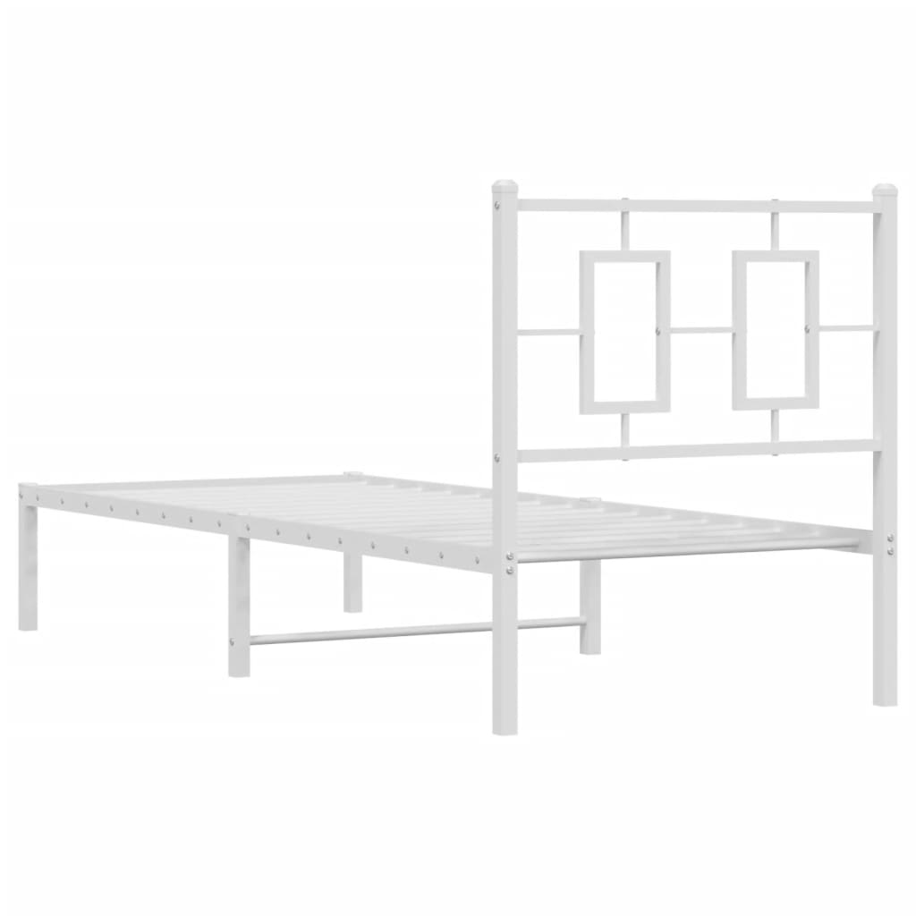 Estrutura de cama com cabeceira 80x200 cm metal branco