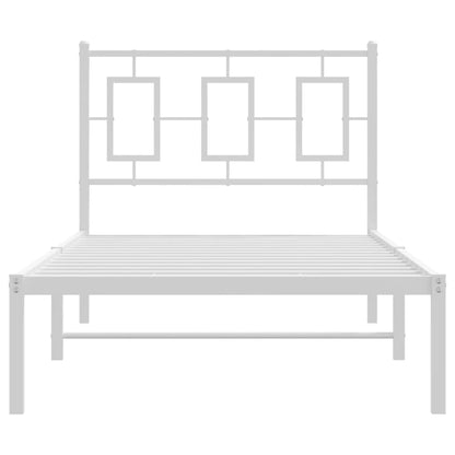 Estrutura de cama com cabeceira 90x200 cm metal branco