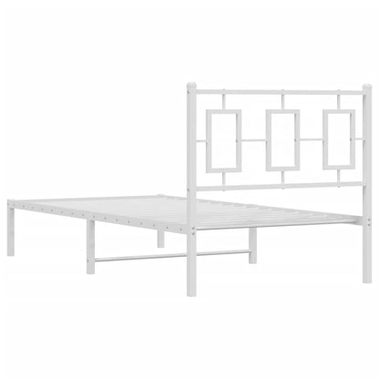 Estrutura de cama com cabeceira 90x200 cm metal branco