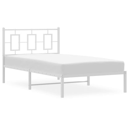 Estrutura de cama com cabeceira 100x200 cm metal branco