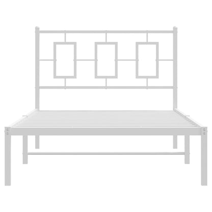 Estrutura de cama com cabeceira 100x200 cm metal branco