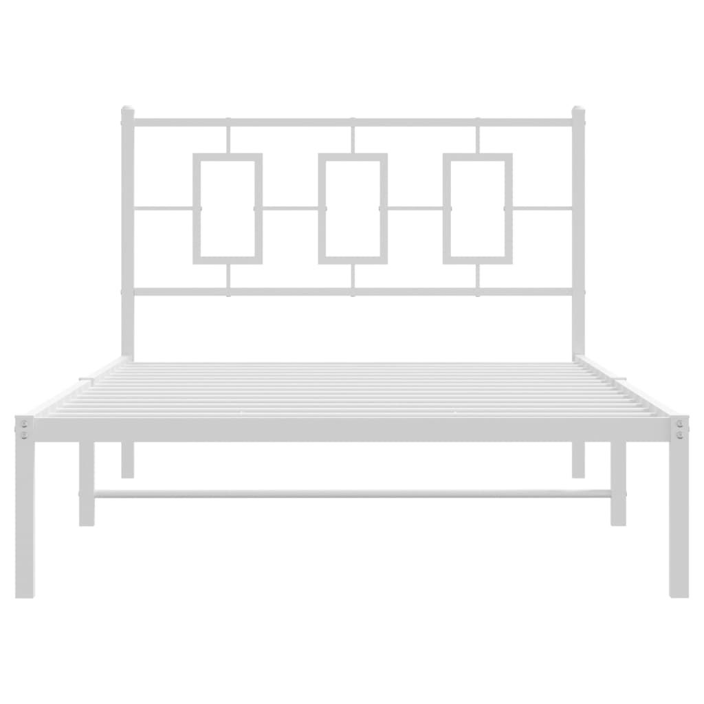 Estrutura de cama em metal com cabeceira 107x203 cm branco