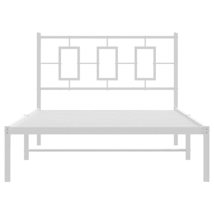 Estrutura de cama em metal com cabeceira 107x203 cm branco