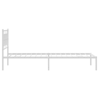 Estrutura de cama em metal com cabeceira 107x203 cm branco