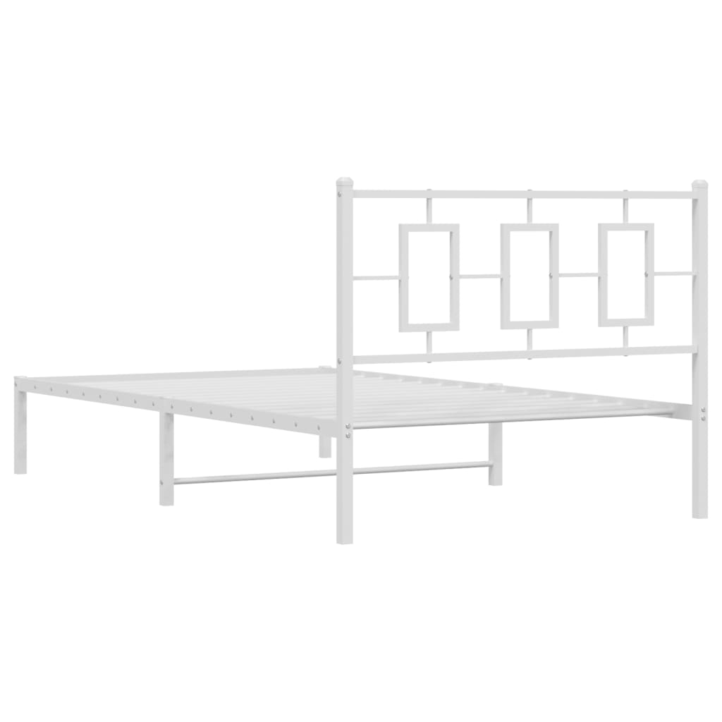 Estrutura de cama em metal com cabeceira 107x203 cm branco