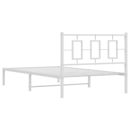 Estrutura de cama em metal com cabeceira 107x203 cm branco