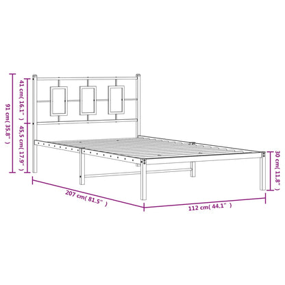 Estrutura de cama em metal com cabeceira 107x203 cm branco