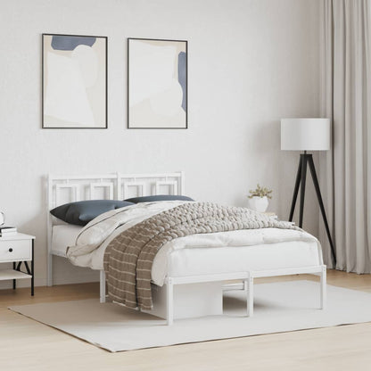 Estrutura de cama com cabeceira 120x190 cm metal branco