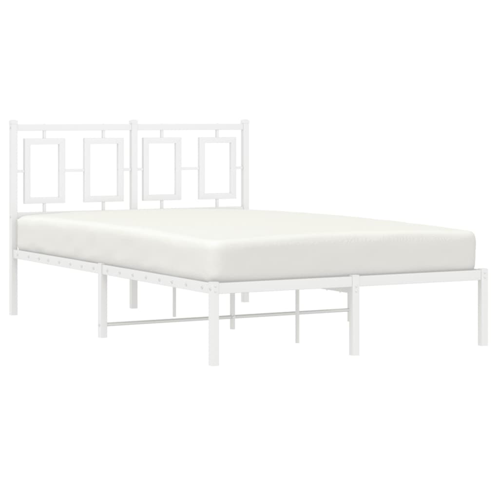 Estrutura de cama com cabeceira 120x190 cm metal branco