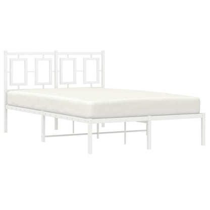 Estrutura de cama com cabeceira 120x190 cm metal branco