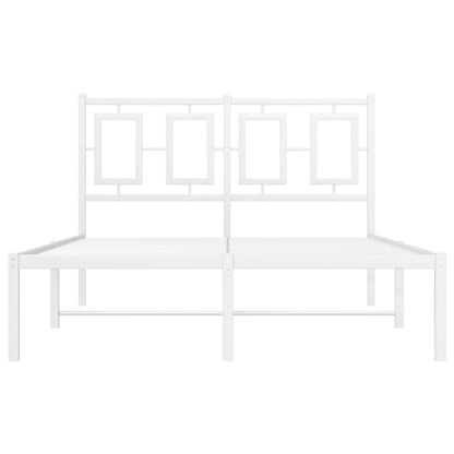 Estrutura de cama com cabeceira 120x190 cm metal branco