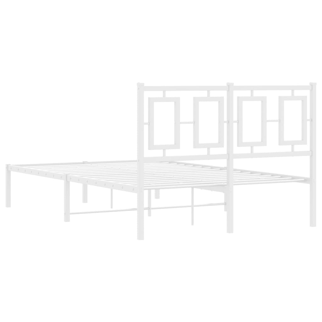 Estrutura de cama com cabeceira 120x190 cm metal branco