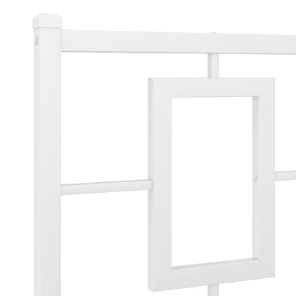 Estrutura de cama com cabeceira 120x190 cm metal branco