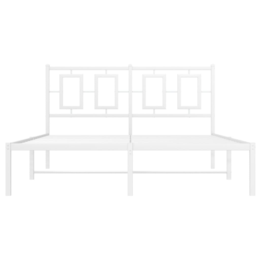 Estrutura de cama com cabeceira 135x190 cm metal branco