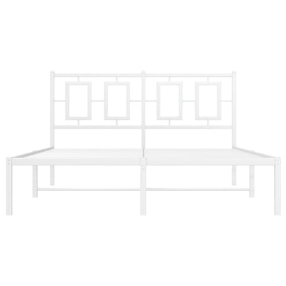 Estrutura de cama com cabeceira 135x190 cm metal branco