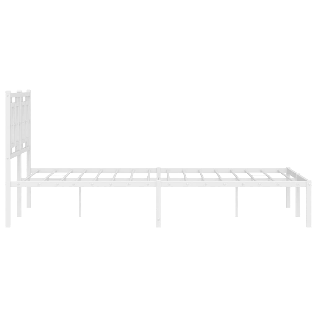 Estrutura de cama com cabeceira 135x190 cm metal branco