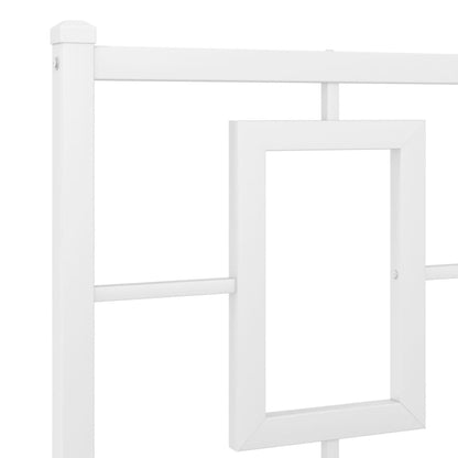 Estrutura de cama com cabeceira 135x190 cm metal branco