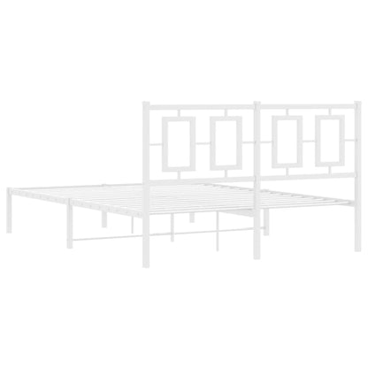 Estrutura de cama com cabeceira 140x190 cm metal branco