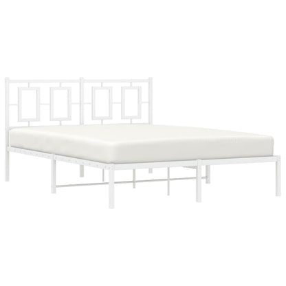 Estrutura de cama com cabeceira 140x200 cm metal branco