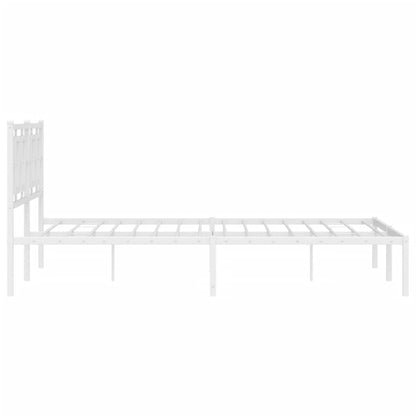 Estrutura de cama com cabeceira 150x200 cm metal branco