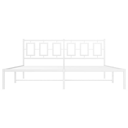 Estrutura de cama com cabeceira 180x200 cm metal branco