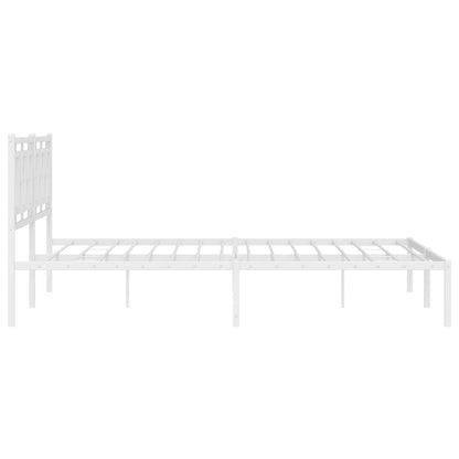 Estrutura de cama com cabeceira 180x200 cm metal branco