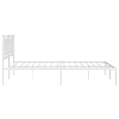 Estrutura de cama com cabeceira 193x203 cm metal branco