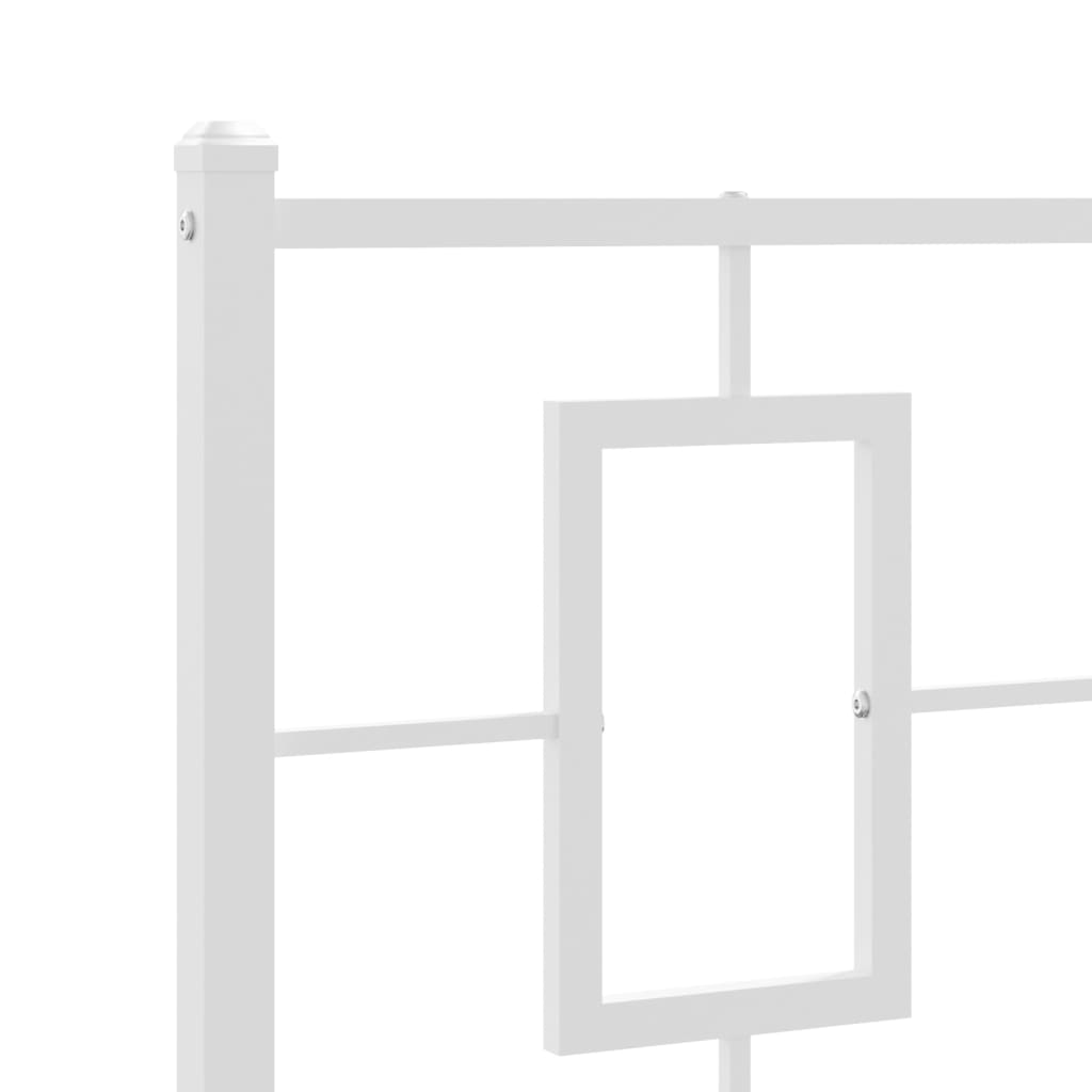 Estrutura de cama com cabeceira e pés 107x203 cm metal branco