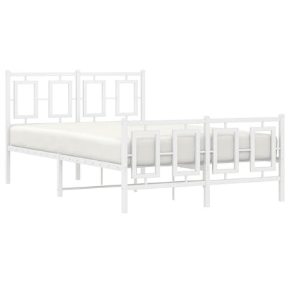 Estrutura de cama com cabeceira e pés 120x190 cm metal branco