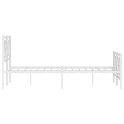 Estrutura de cama com cabeceira e pés 120x200 cm metal branco