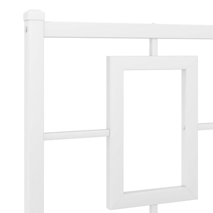 Estrutura de cama com cabeceira e pés 140x190 cm metal branco