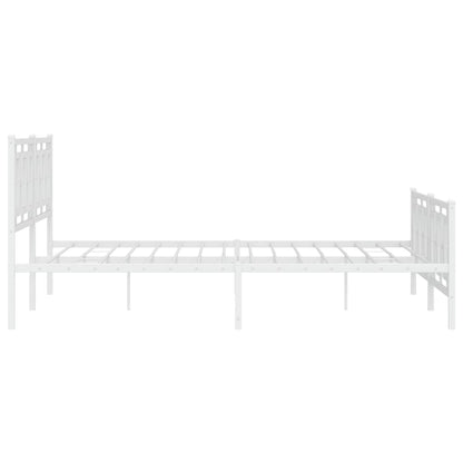 Estrutura de cama com cabeceira e pés 180x200 cm metal branco