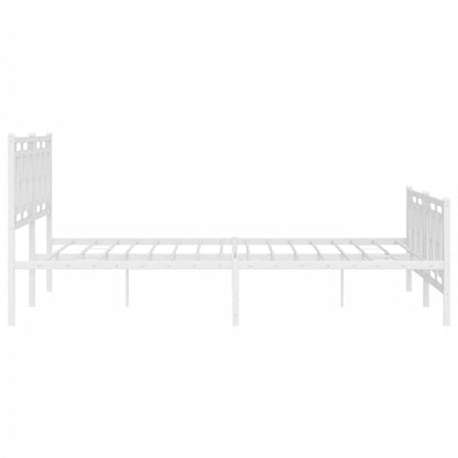 Estrutura de cama com cabeceira e pés 183x213 cm metal branco