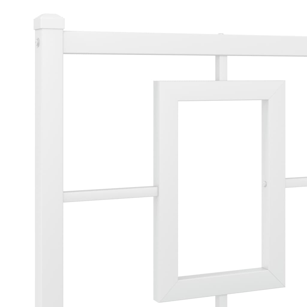 Estrutura de cama com cabeceira e pés 183x213 cm metal branco