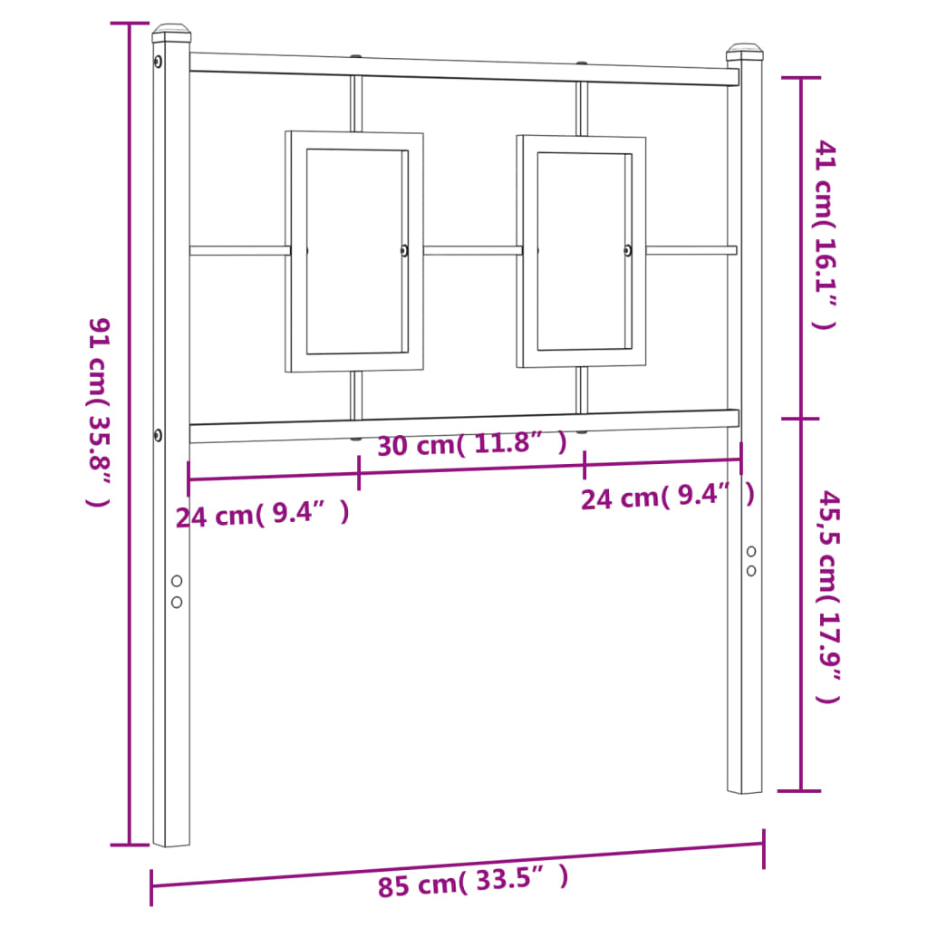 Cabeceira de cama 80 cm metal branco