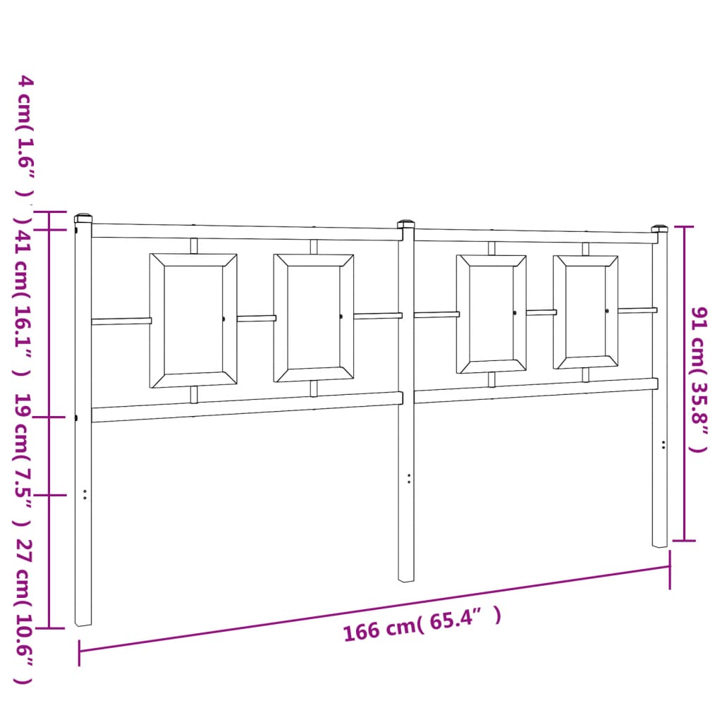 Cabeceira de cama 160 cm metal branco