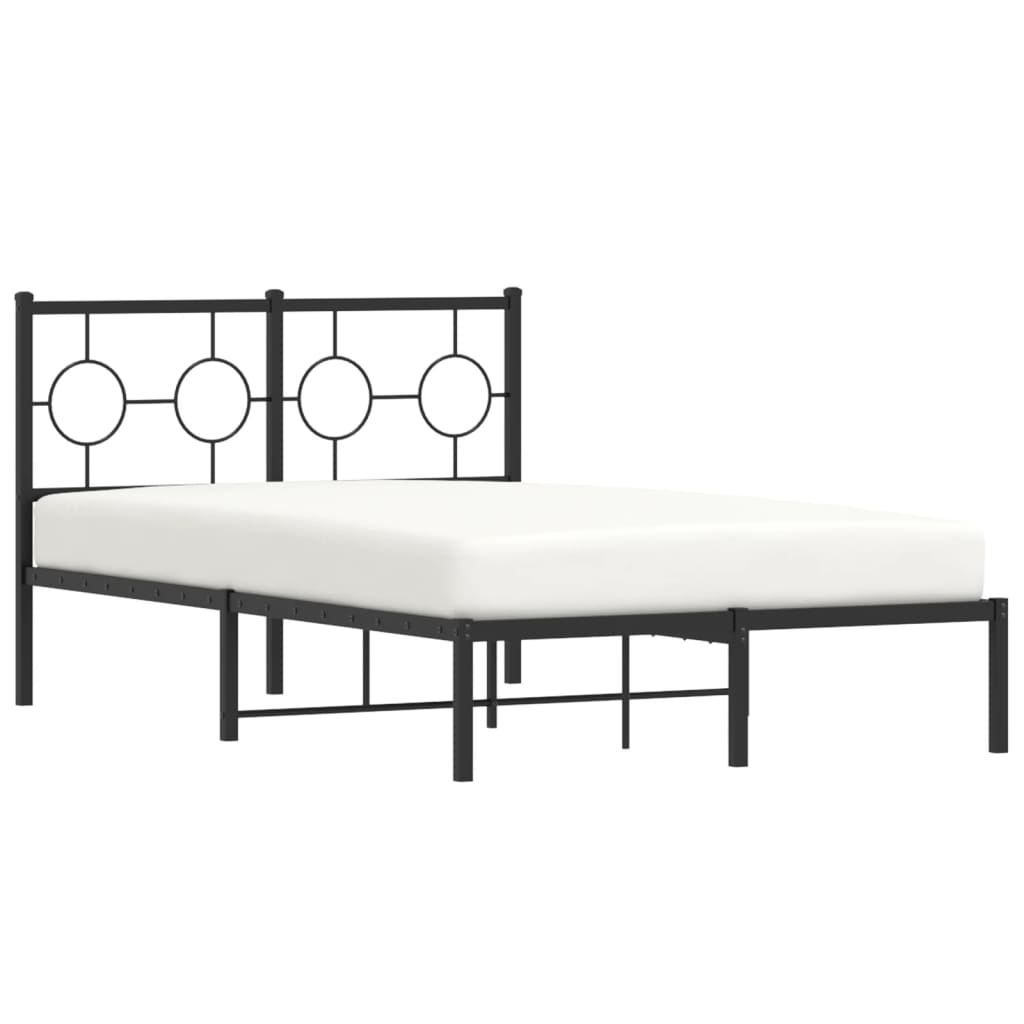 Estrutura de cama com cabeceira 120x190 cm metal preto