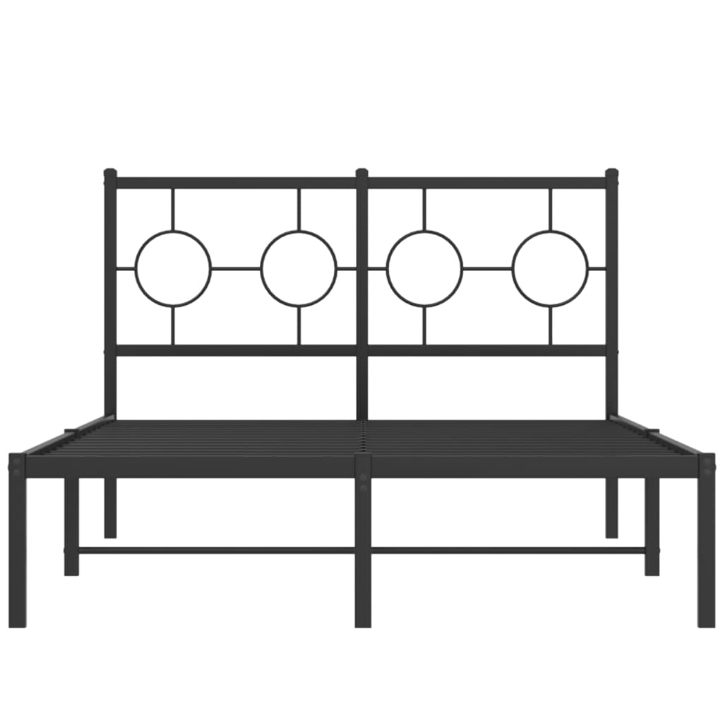 Estrutura de cama com cabeceira 120x190 cm metal preto