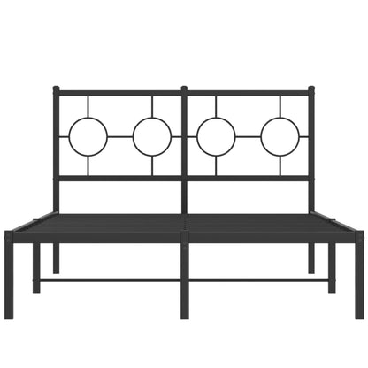 Estrutura de cama com cabeceira 120x190 cm metal preto