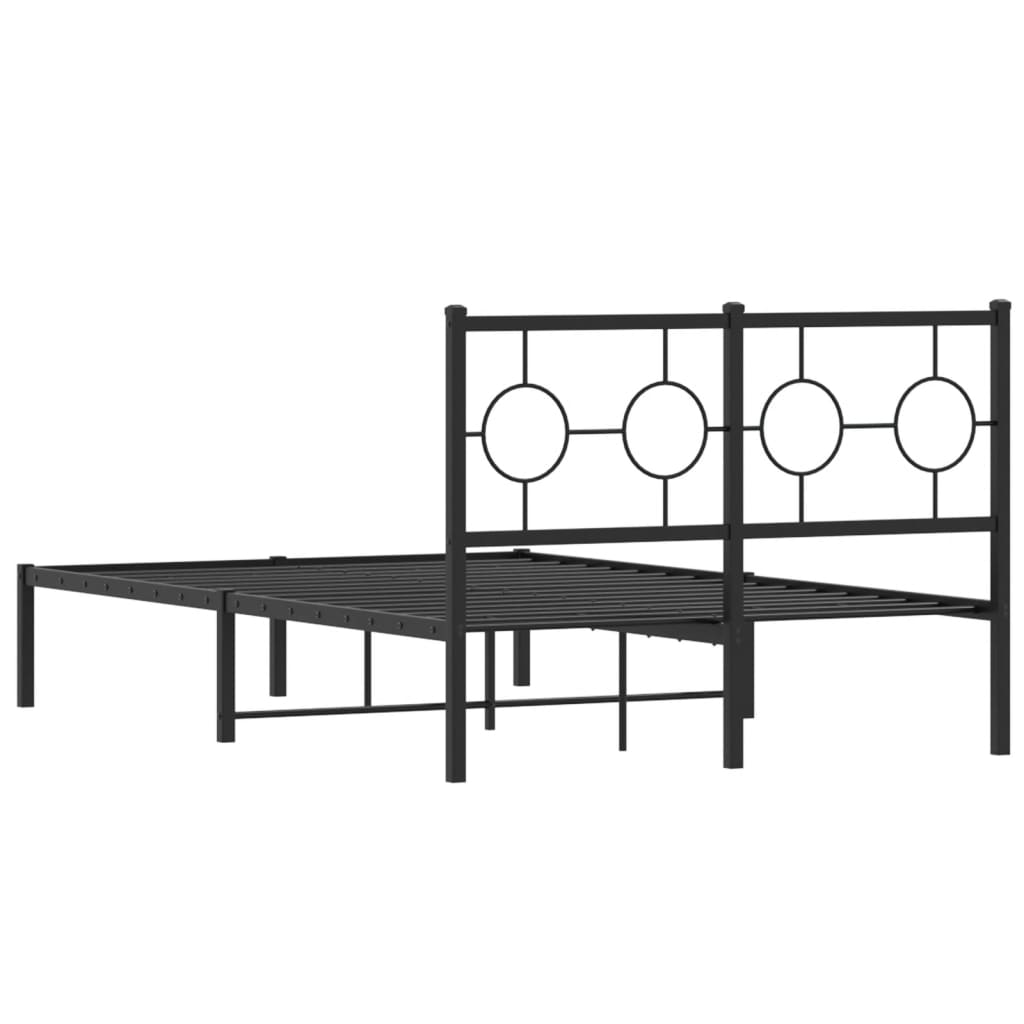 Estrutura de cama com cabeceira 120x190 cm metal preto