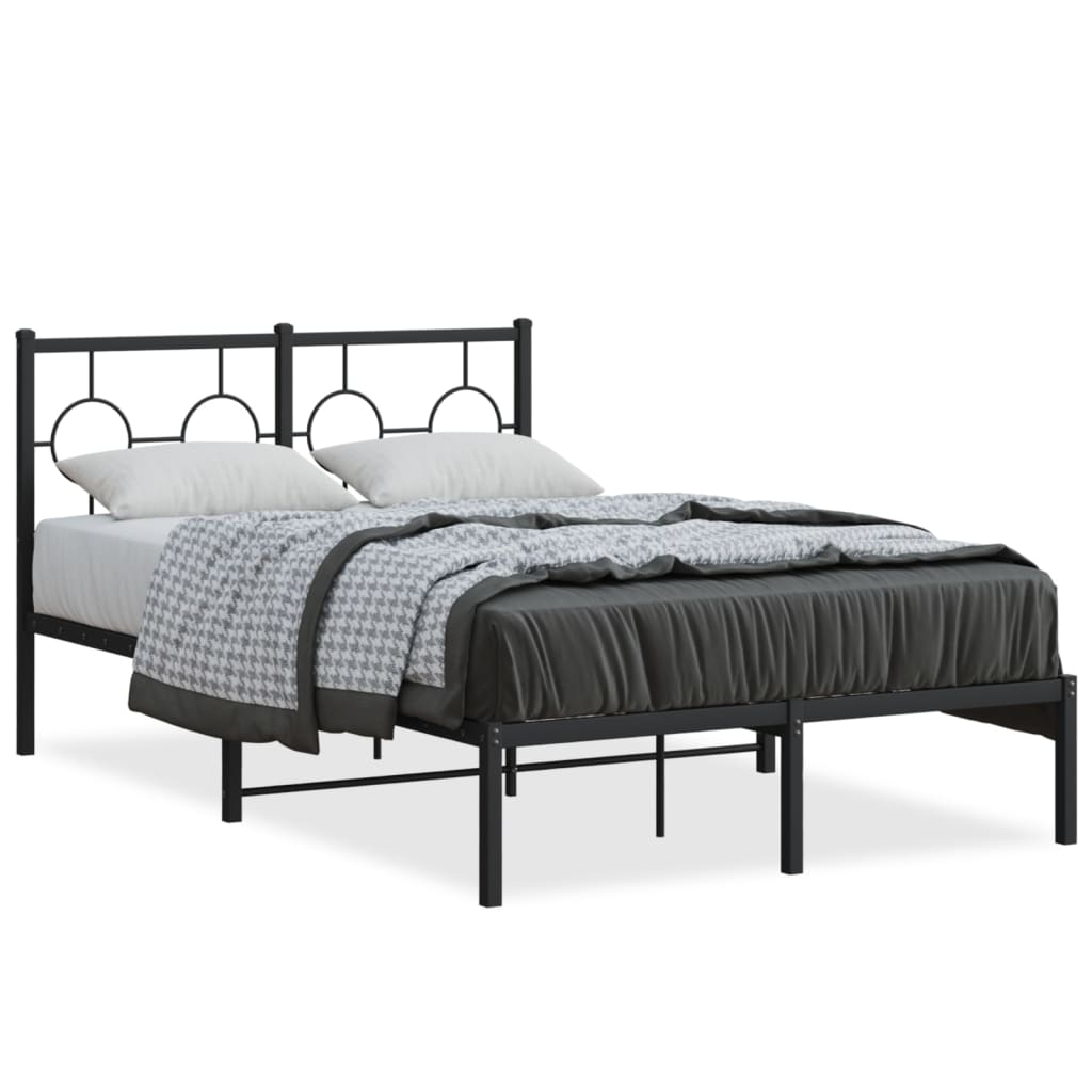 Estrutura de cama com cabeceira 120x190 cm metal preto