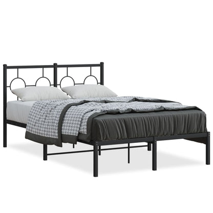 Estrutura de cama com cabeceira 120x190 cm metal preto