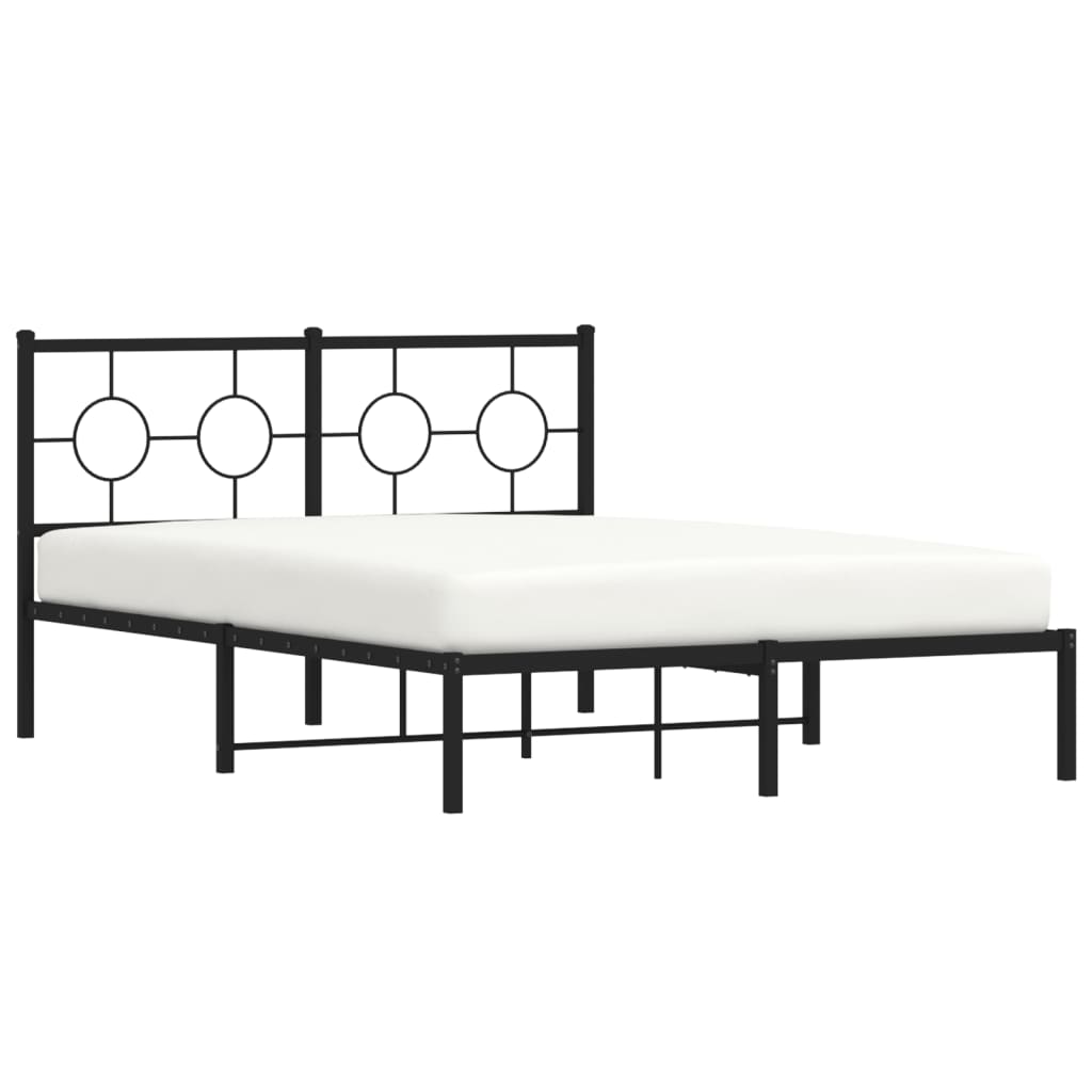 Estrutura de cama com cabeceira 135x190 cm metal preto