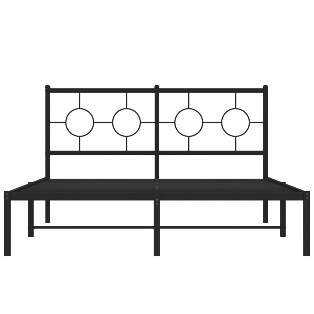 Estrutura de cama com cabeceira 135x190 cm metal preto